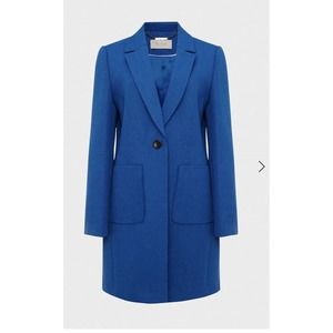 Hobbs Corina coat azure blue size 2 Wool Blend NWT